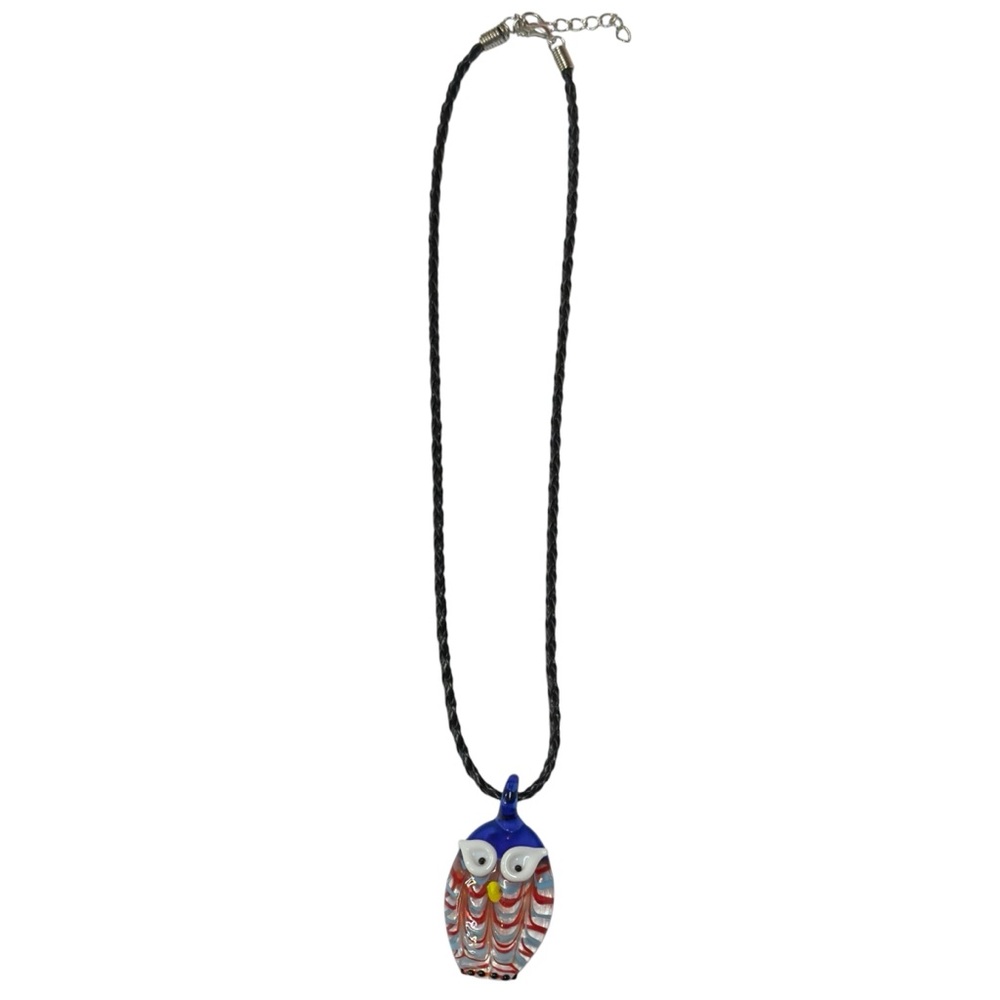 UNBRANDED Lampwork Glass ARTISTIC Owl PENDANT Necklace
